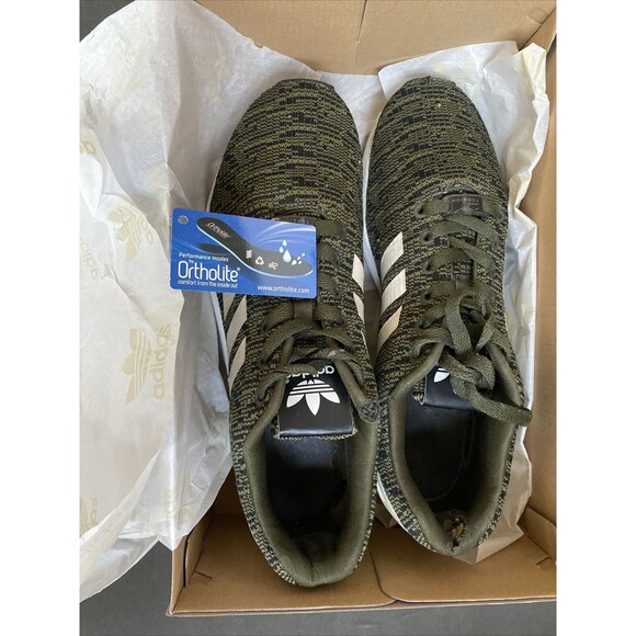 adidas ZX Flux Primeknit Men Green Black  2016 Sz 10 BB2165 - Picture 10 of 12